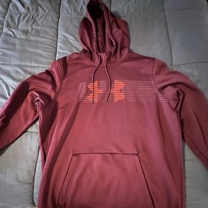 Mens Large Under Armour Hoodie Burgundy